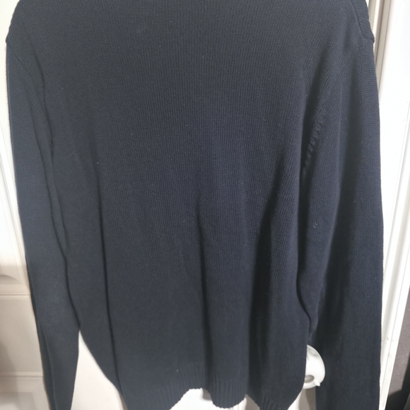 Oscar de la Renta Navy Cable Knit Crewneck Sweater - Picture 5 of 7